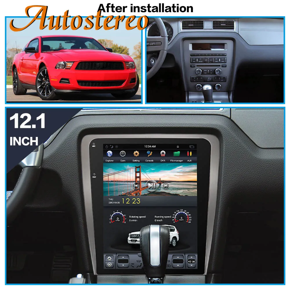 Flash Deal Android Tesla style Car No DVD Player GPS Navigation For Ford Mustang 2010-2014 Autostereo headunit multimedia tape recorder 0