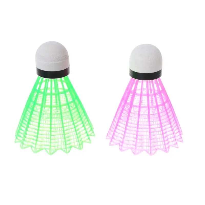 

4pcs Colored Plastic LED Luminous Badminton Dark Night Glow Lighting Shuttlecock