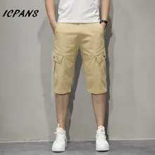 ICPANS, летние мужские шорты Карго, повседневные военные шорты, модные классические шорты с карманами в клетку, большие размеры 40, 42, 44, 46