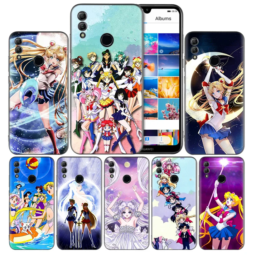 

Anime Girl Sailor Moon Silicone Case Cover for Huawei Honor 8X 8C 8A 8S 10 10i Lite Play V20 Y9 Y7 Y6 Y5 Prime 2018 2019