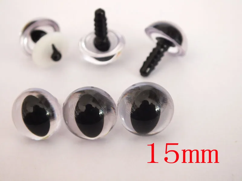 

100pcs/lot 15mm transparent plastic teddy bear/toy eyes/cat eye