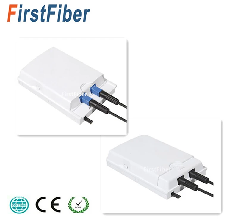 

Fiber socket ODN FTTH 2 cores fiber Termination Box 2 ports fiber cable/connector Protection box 2 channels Splitter Box