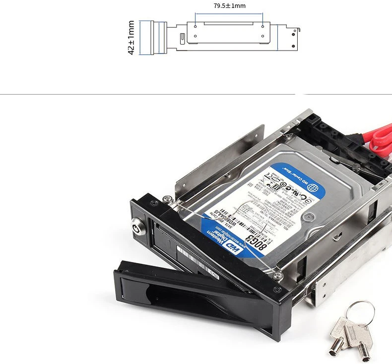 3,5 "caddy/SATA Mobile Rack | SATA I/II/III SSD/HDD Carrier в 5,25" отсек привода до ГБ/сек. 6,0 | Anti-vibration Kit | с замком