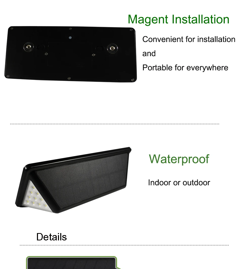 Conduziu a Iluminação Solar ao ar Conduziu a Luz Lâmpada de Parede Luzes do Jardim Qualidade Livre Solar Perfeito Multi Ângulo Ímã Poderoso Painel 4 Livre CONDUZIU A luz Solar Perfeito Multi