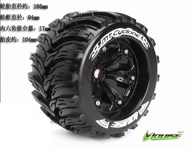 

Louise 3.8 1/8 monster truck tire wheel for 1/10 traxxas summit E-revo Flux HPI MT 17mm rc car