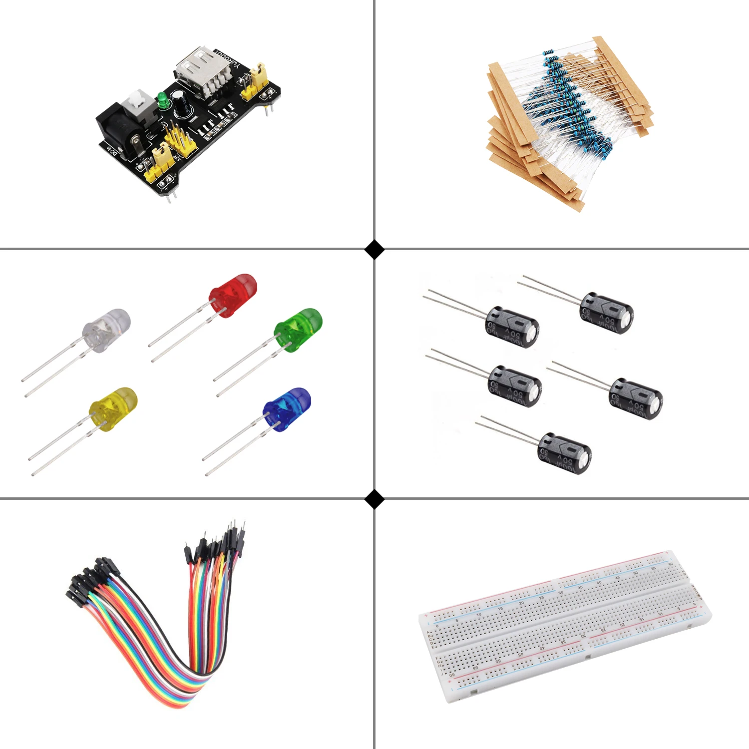 Комплект электропитания для Arduino соединительный провод стартовый набор макета