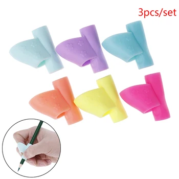 

3pcs/set Children Pencil Holder Writing Corrector Kids Silicone Pen Writing Aid Grip Posture Correction Device Tool for Students