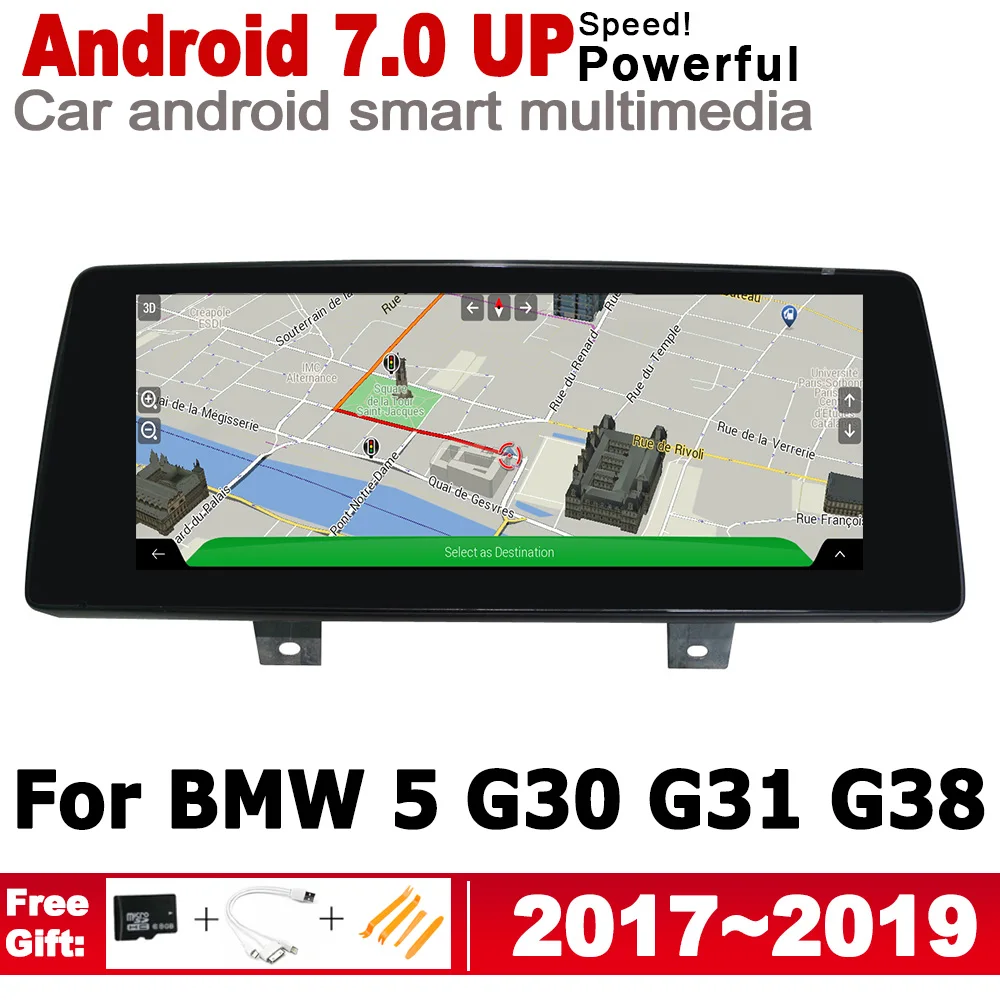 

Android Car DVD radio GPS multimedia player For BMW 5 G30 G31 G38 2017~2019 EVO Navigation Map DSP Stereo HD Screen WiFi BT IPS