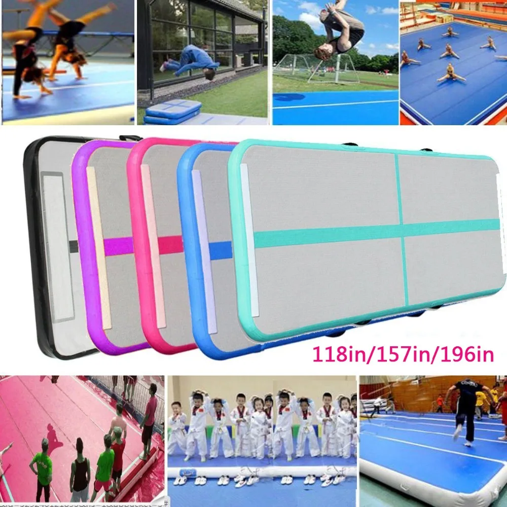 

3/4/5m Airtrack trampoline Wear-resistant Inflatable Bouncer Yoga Mattress/ pump for Home/Training/Cheerleading/Beach