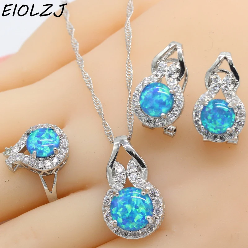 FREE GIFT BOX Opal Women 925 Sterling Silver Pendant