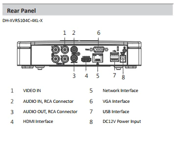 Dahua 4K 4-канальный XVR5104C-4KL-X Смарт 1U цифровой видеорегистратор H.265+/H.265 HDMI p2p Dahua XVR для системы видеонаблюдения ip