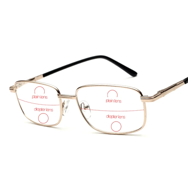 Rimless Bifocal Reading Glasses Men Slim Eyewear For Reader Men's