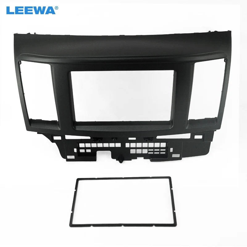 LEEWA Black Car 2DIN Refitting DVD Frame DVD Panel Dash Kit Fascia Radio Audio frame for Mitsubishi Fortis and Lancer #CA2736 free shipping car refitting dvd frame dvd panel dash kit fascia radio frame audio frame for 2012 kia k3 2din chinese ca1016