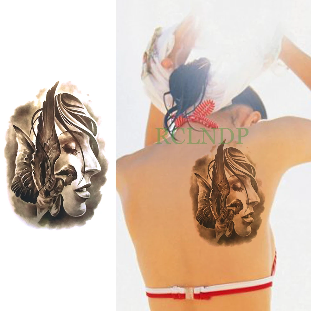 Водостойкая Временная тату наклейка Angel Fake Tatto флэш на заднюю ногу грудь боди арт