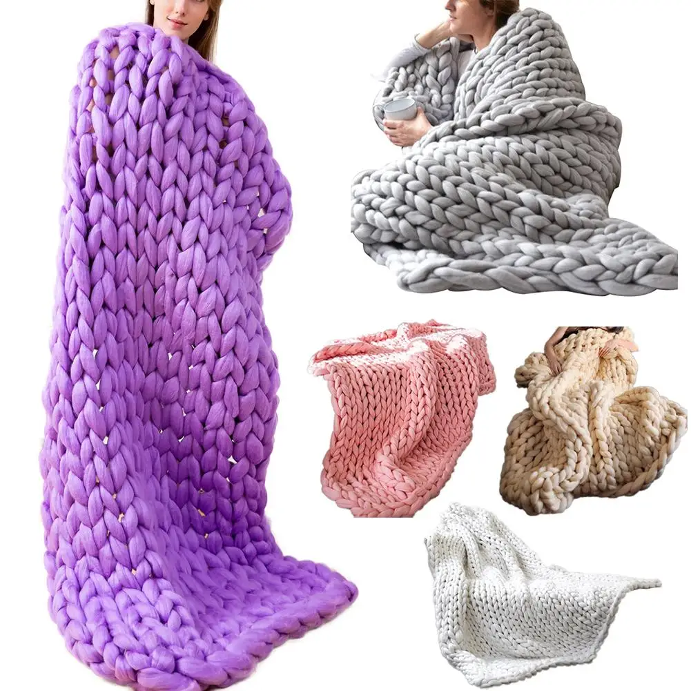 Buy Fashion 1Pc 100cm x 80cm Thick Woolen Yarn Blanket