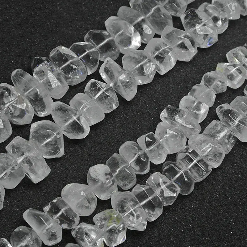 Natural Faceted Freefrom White Rock Quartz Beads For Jewelry Making