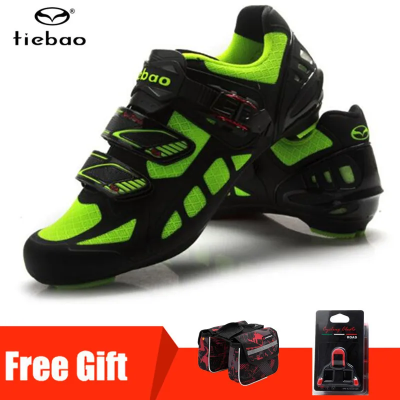 add gift Tiebao, обувь для триатлона, для шоссейного велоспорта, набор с педалью, мужские кроссовки, Уличная обувь для велосипеда, унисекс, дышащая обувь для шоссейного велосипеда - Цвет: add gift