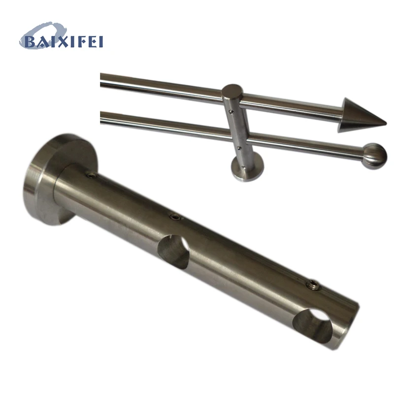 2 Pcs D12mm Curtain Rod Decorative Double Bracket Geschlossen , Curtain Accessories Bracket for