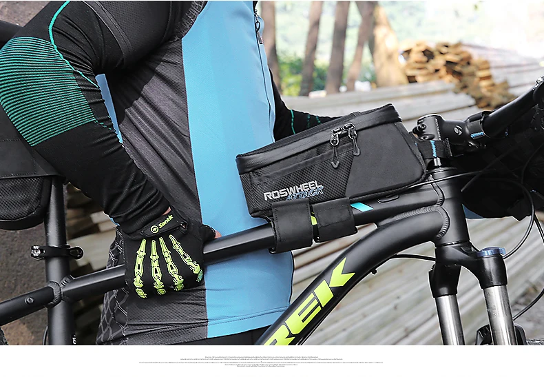 Top ROSWHEEL ATTACK 2017  Waterproof Bicycle Bag Front Beam Frame Top Tube Bag MTB Road Foldig Bike Phone Bag Cycling Accessories 5