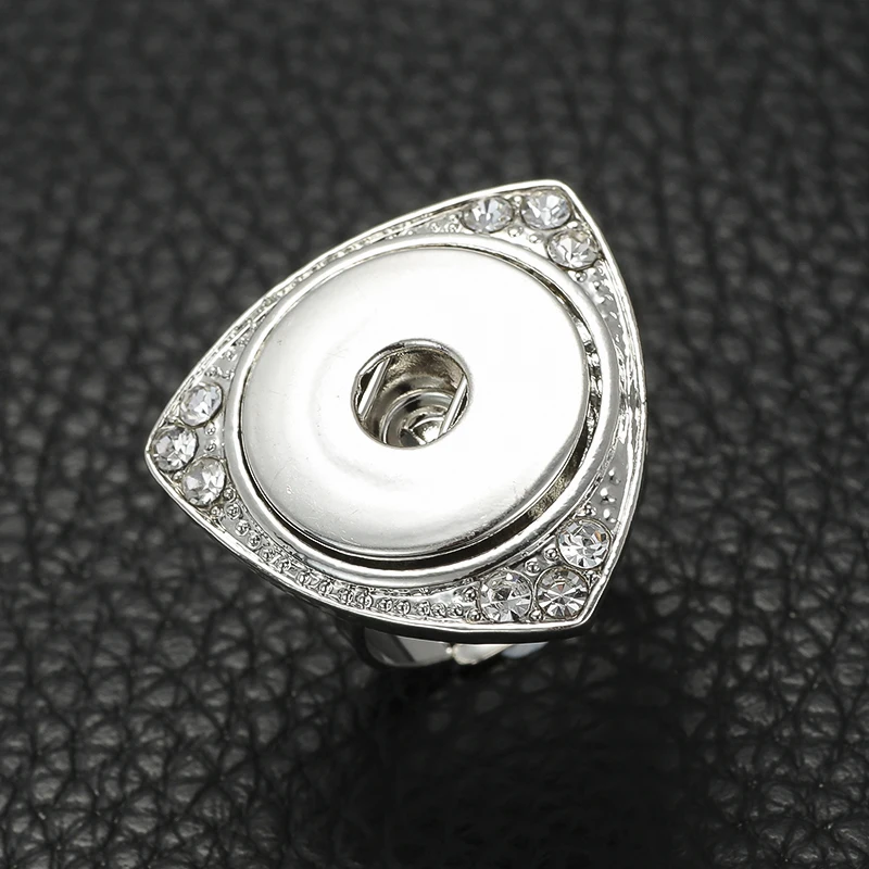 

2019 crystal Snap Button Rings Jewelry Geometry Triangle Rings Snap Button Ring for DIY 18mm Snap Buttons for women free gifts