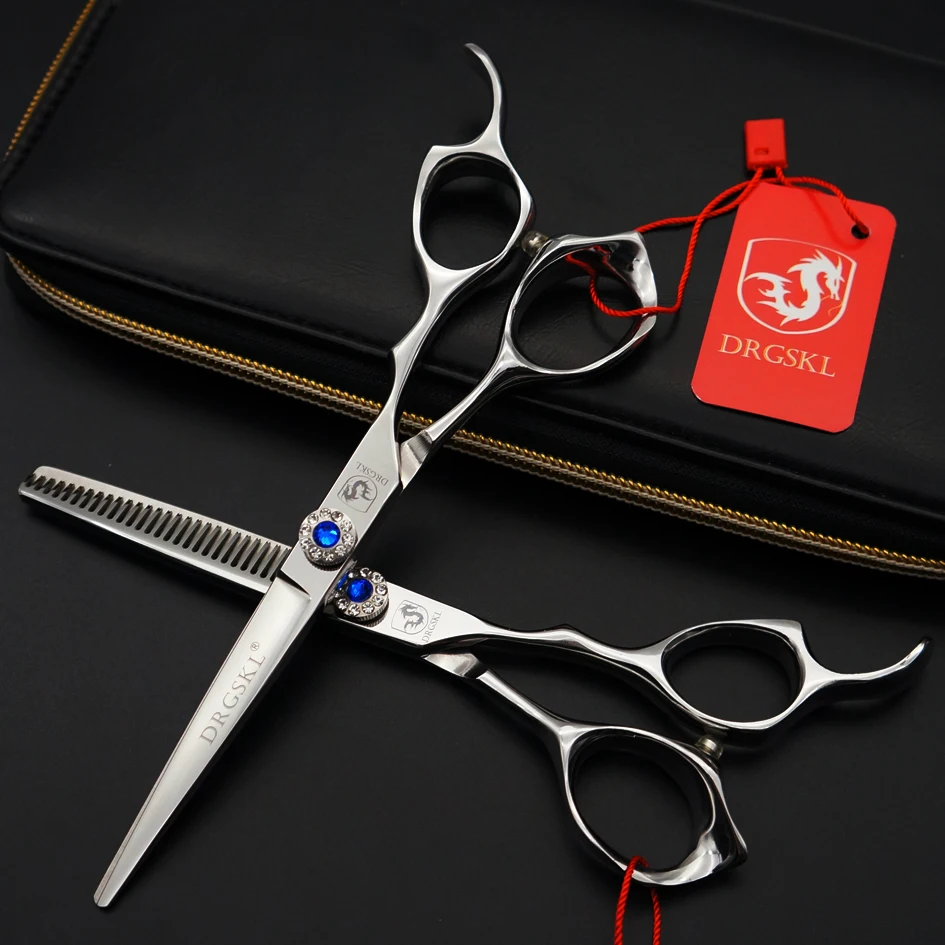 Drgskl 6.0 дюймов волос Профессиональные ножницы, сало Парикмахерская Парикмахерские ножницы прореживание ножницы