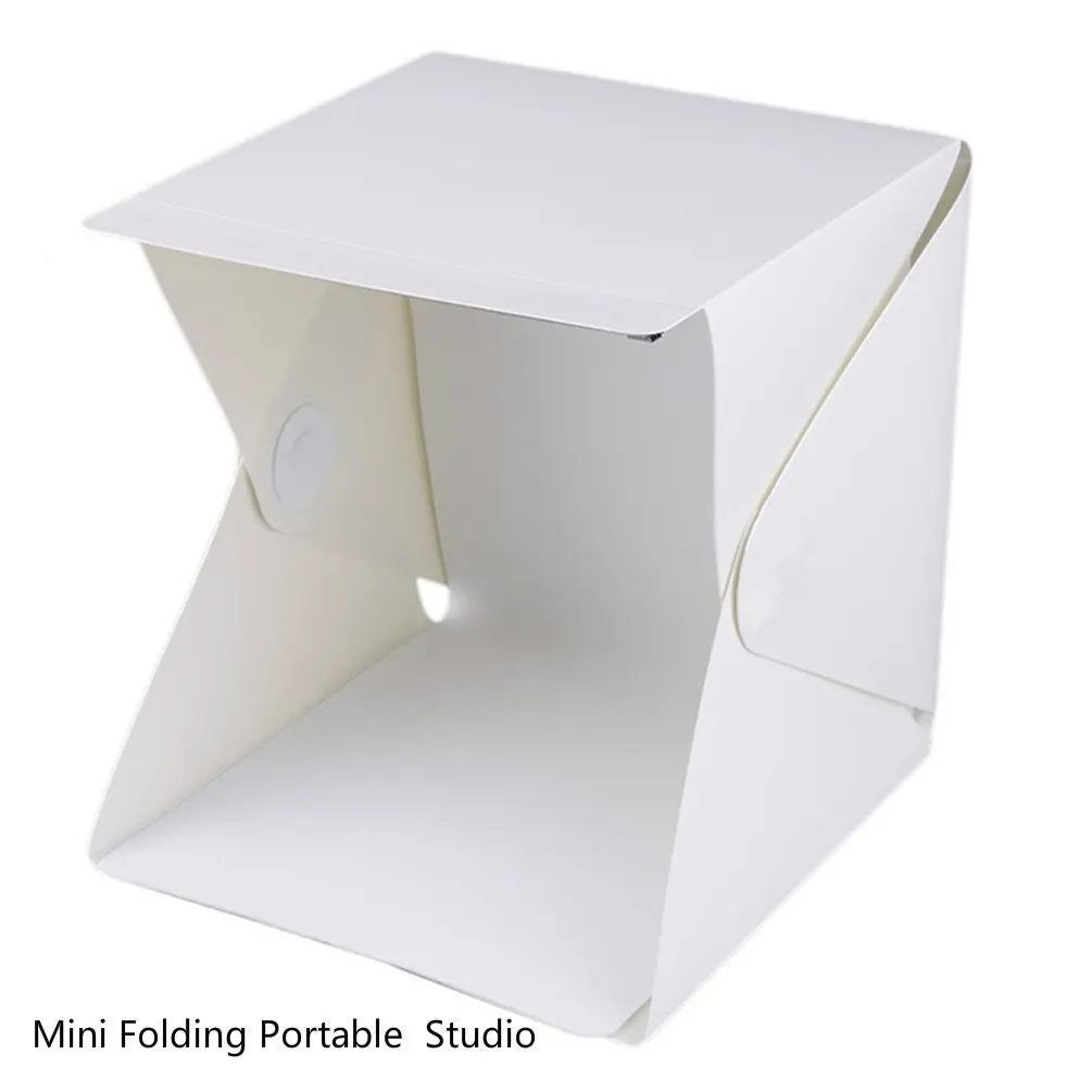 30CMX30CMX30CM Portable Mini Folding Studio Diffuse Soft Box With LED Light Black White Background Photo Studio Accessories