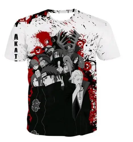 

LIASOSO Summer New Men Women Fashion Sweatshirt 3D Printing Anime Naruto T Shirt Short Sleeve Top Hip Hop Harajuku Pullover T10