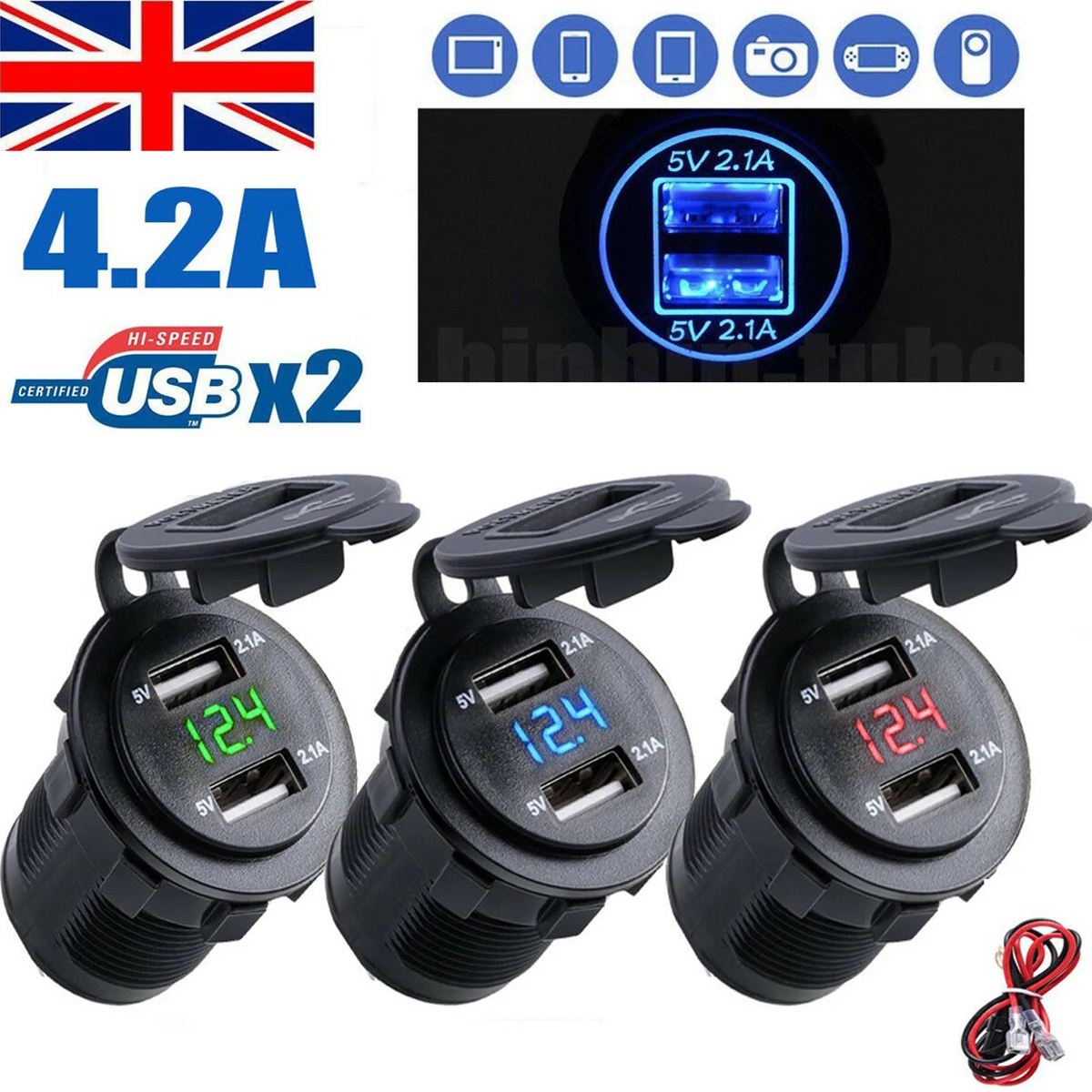 Интеллектуальное зарядное устройство с двумя разъемами USB IC 4 2 А