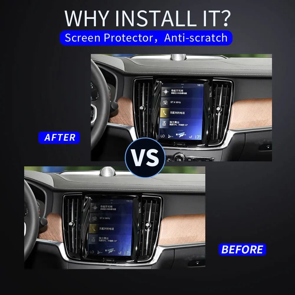 Для Volvo XC90 S90 аксессуары автомобильный Стайлинг gps навигация ЖК-экран закаленное стекло стальная защитная пленка