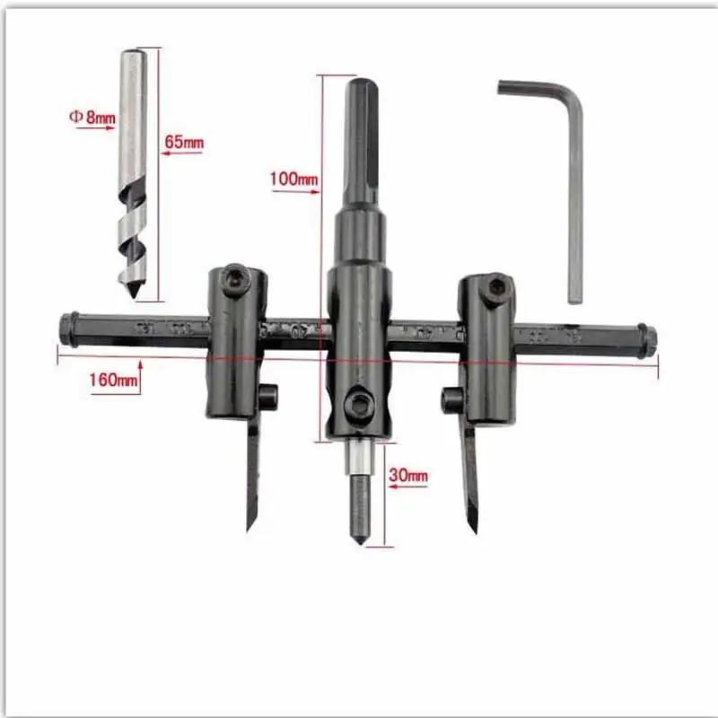 TUNGFULL регулируемое дерево, гипсокартон, круглое отверстие, сверло, режущее долото, для пилы, 30 мм до 200 мм, круглое отверстие, режущее сверло SH-058