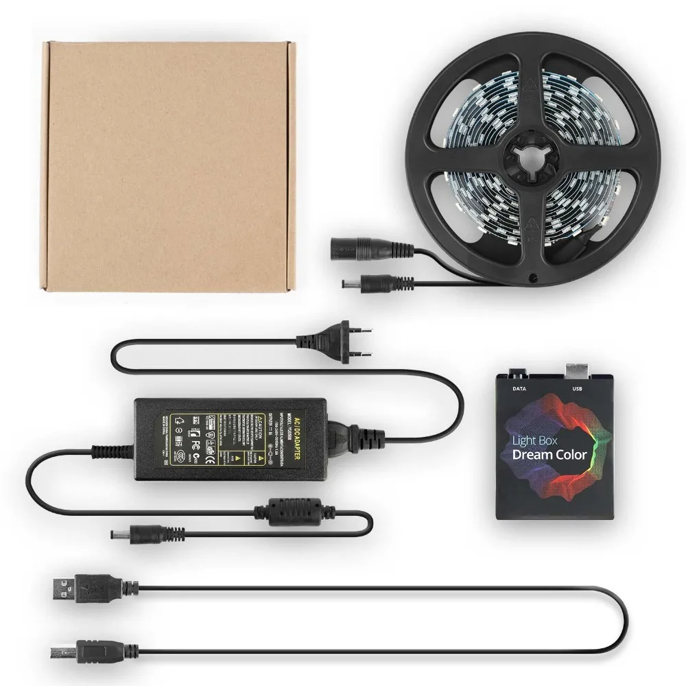Ambilight Kit 5 в WS2812B USB светодиодный Srtip 5050 RGB 1 м 2 3 4 Dream Color для HDTV настольного ПК экран