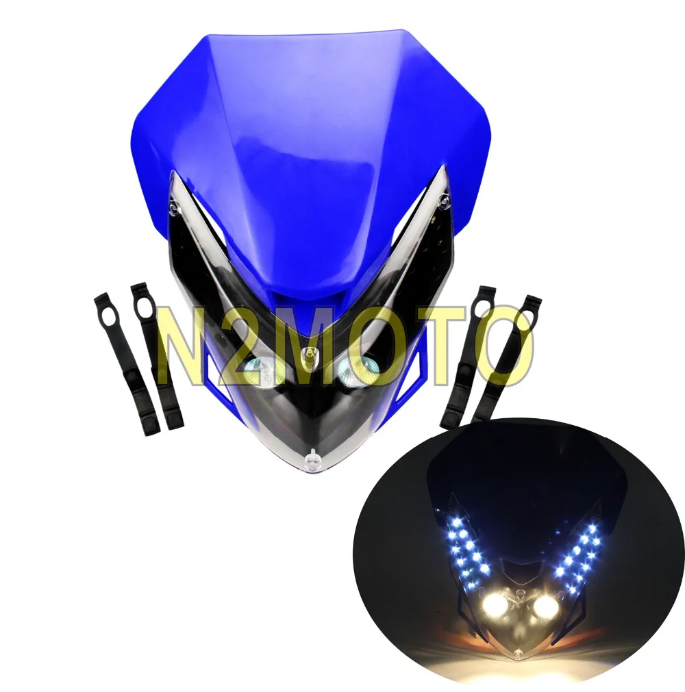 Motorcycle Headlight Streetfighter Street Fighter Blue Dirt Bike Head Lamp For FZR Fazor FZ6 YZF