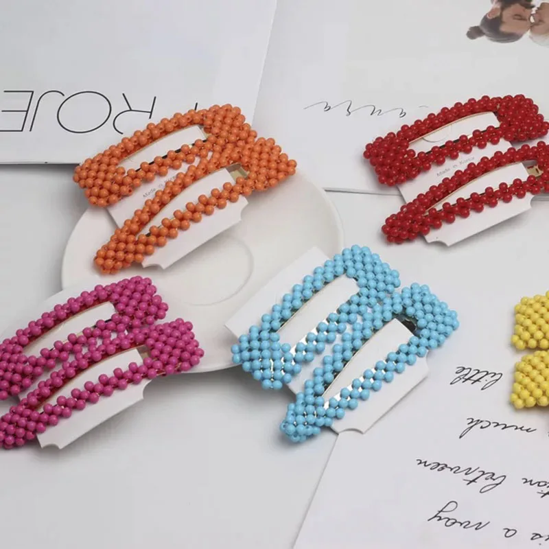 

girls hair accessories for women korean hair accessories for kids hair bands womens hair accessories Solid color Barrettes Beads