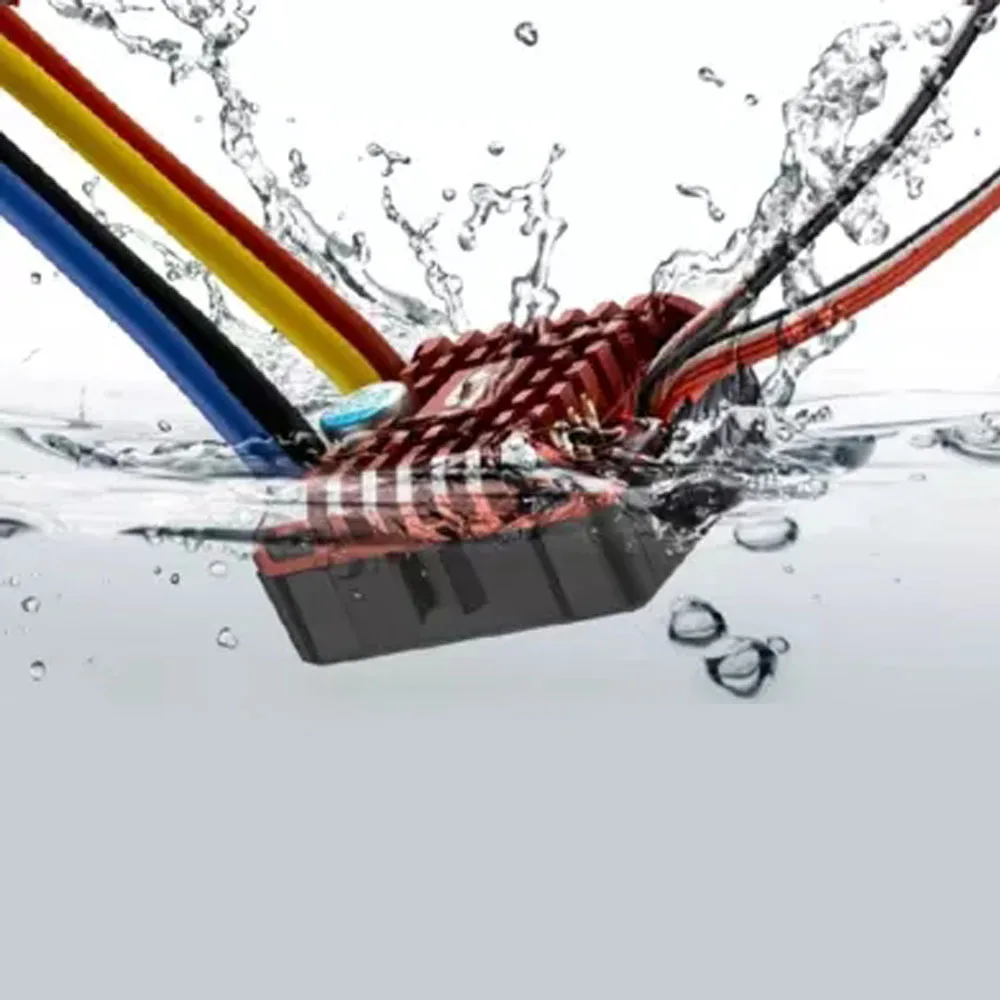 

Hobbywing QuicRun 1/10 1/8 RC Car Part WP 1080 Crawler Waterproof Brushed ESC Build-in BEC 2-3S Lipo With LED Programing Card