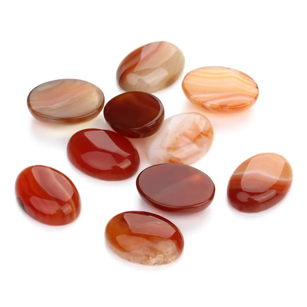 

10pcs Oval Red Agate Decoration Flatback Cabochon Scrapbooking Charms For Jewelry Making Findings Accessories Diy
