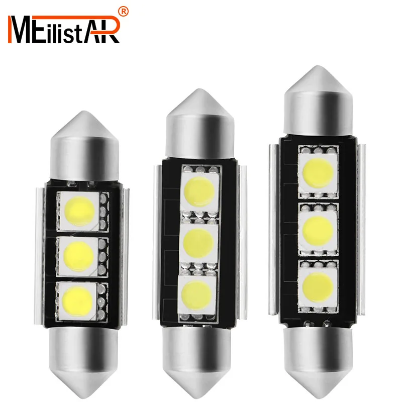 

1PCS 36mm 39mm C5W 3SMD 3 SMD 5050 LED CANBUS NO Error Festoon Bulb Car Licence Plate Light Auto Housing Interior Dome Lamp 12V