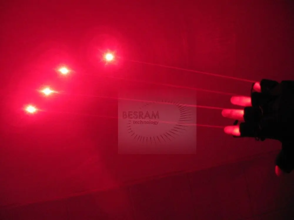ФОТО 650nm Red Laser Glove of 4pcs 150mW-200mW Visible Beam Diode Modules Stage Lighting DJ Club Party Show Dancing