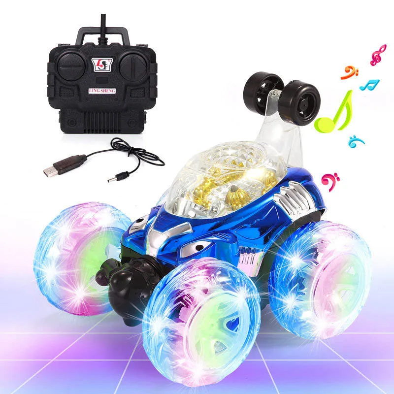 

Electric Remote Control Car 360 Degree Rotate LED Luminous Music Rechargeable Climbing RC Cars Off-Road Vehicle Toys -