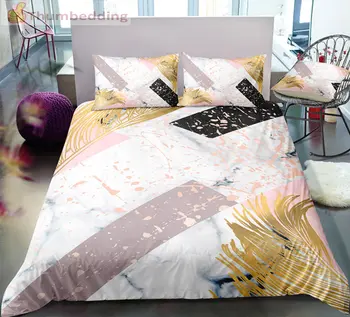 

Thumbedding Dropship Simple Look Marble Bedding Set Luxury Reactive Print 3D Duvet Cover High Quality Designed Bedclothes