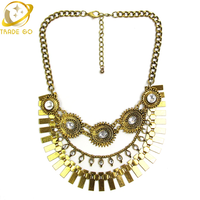 Fashion Necklace Antique Silver Bohemian Jewelry Gypsy Collar Metal