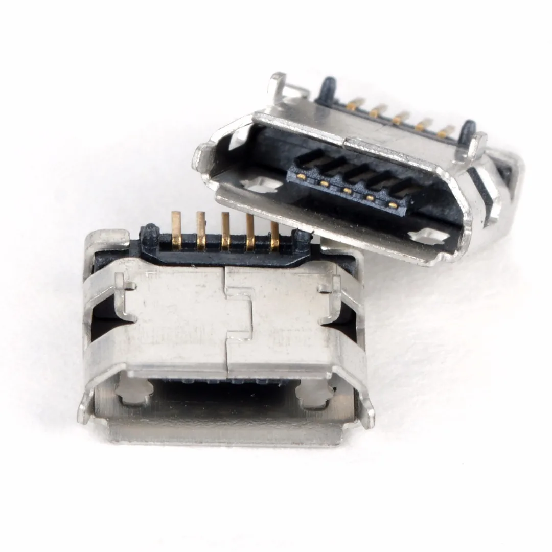 Разъем SMT SMD DIP металлический серебристый Micro USB тип B 20 шт.|lighting connector|connector usbconnector