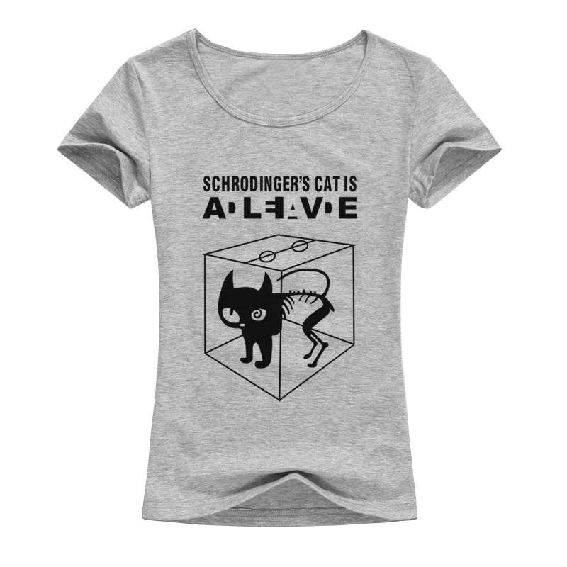 

2017 The Big Bang Theory T-shirt Sheldon Cooper Schrodinger 's Cat T shirt Women Cartoon Anime Printed Shirts Female A132