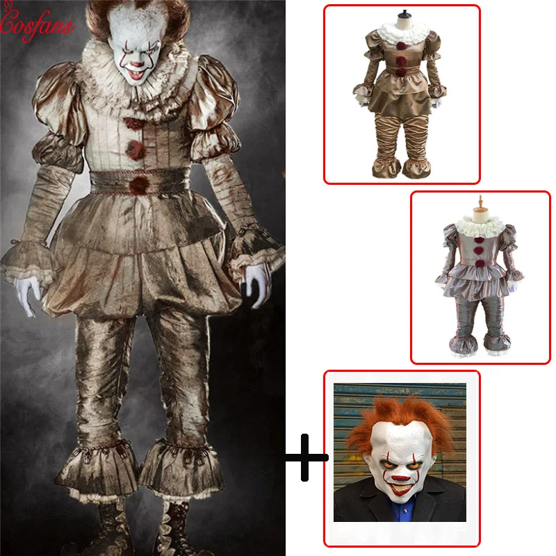 Cena Clown cosplay Stephen King s It Pennywise przebranie na karnawał dorosłych mężczyzn kobiety Fancy Halloween horror kostium Batman mężczyźni maska dla dorosłych