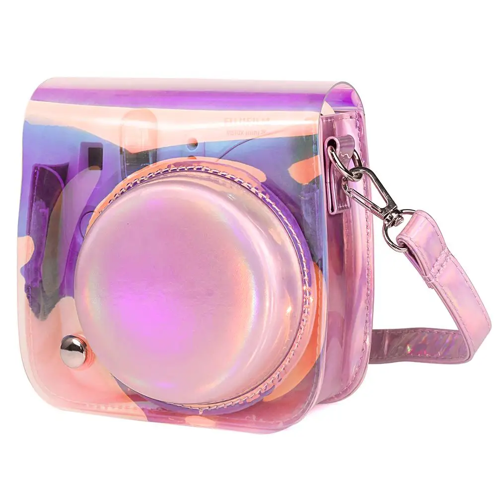 Fuji Fujifilm Instax Mini 9 Mini 8 сумка для камеры из искусственной кожи Аксессуары для мгновенной камеры сумка на плечо защитный чехол с ремешком - Цвет: Purple