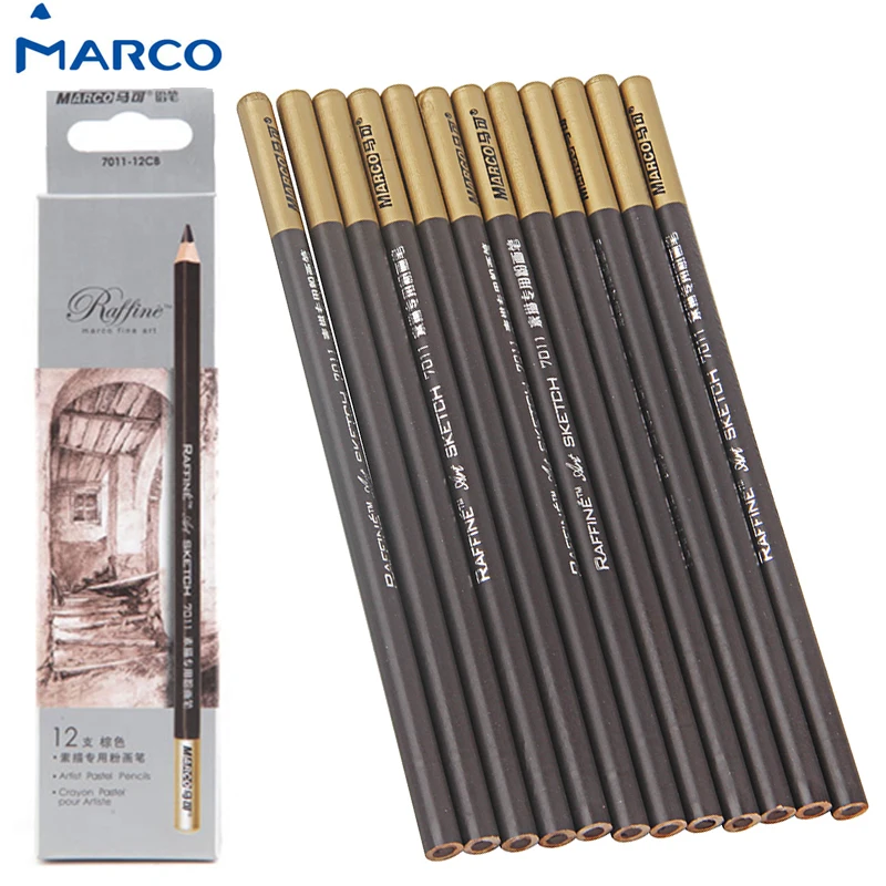 Marco Raffine Aritist Wax Pastel Pencils Brown Caryon Pastel Pour
