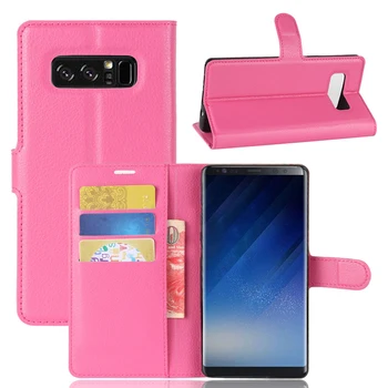 

500pcs Flip PU Leather Litchi Case For Samsung Galaxy S10 5G E S9 S8 Plus Note 10 9 8 A10S A20S M30S Holder With Card Slot Cover