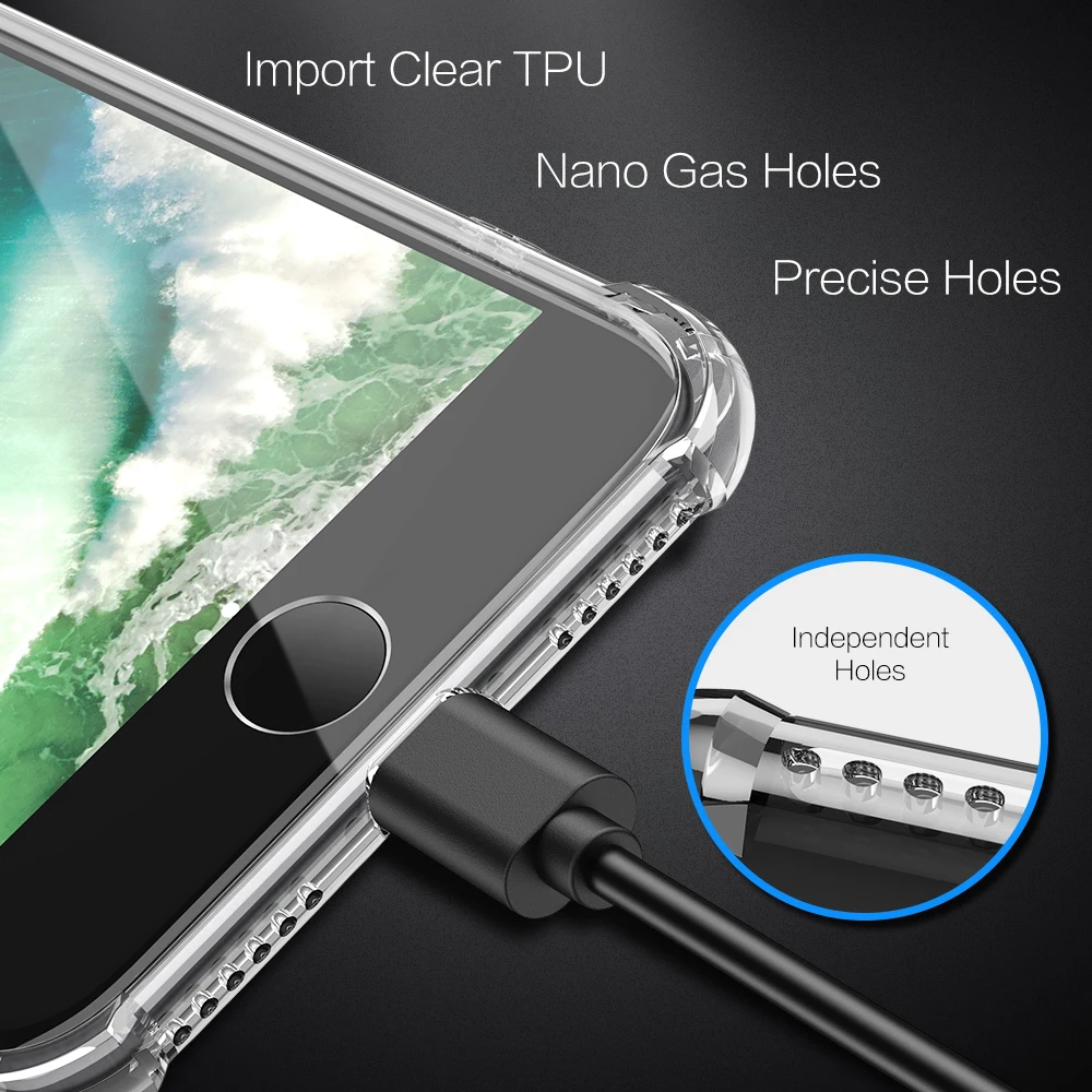  KISSCASE Fall Für iPhone Xs Max Xr 7 8 Plus Klar Anti-knock Weiche Silikon Transparent Fall Für iPh