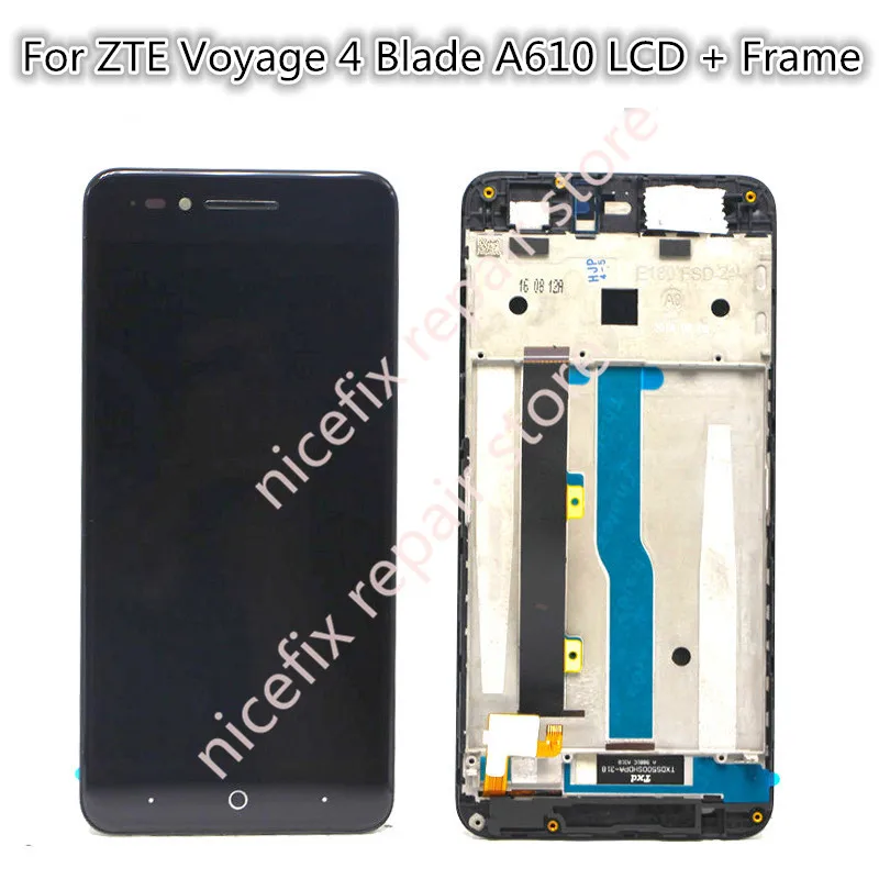 

5.0"For ZTE Blade A610 LCD Display Touch Screen HD Digitizer Assembly lcd with frame For ZTE Blade A610/A241 Version 318 lcd