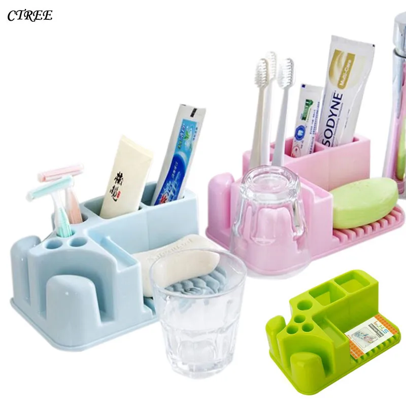 

CTREE 2019 Creative Cute Home Couple Toothpaste Toothbrush Cup Drain Soap Dish Holder Toothbrush Tumblers Cup Bathroom Sets C136