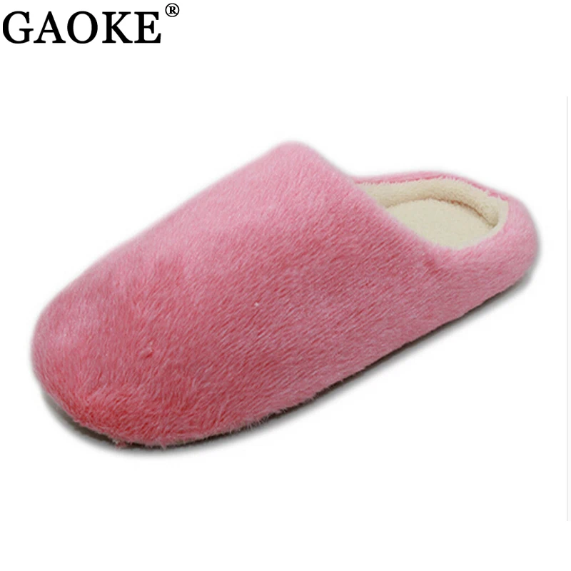 

2018 New Indoor Slippers Fashion Winter Women Cotton Plush Warm Slipers Solid Color Unisex Home Floor Soft Slippers Shoes